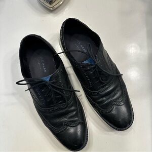 Cole Haan Black Leather Oxfords